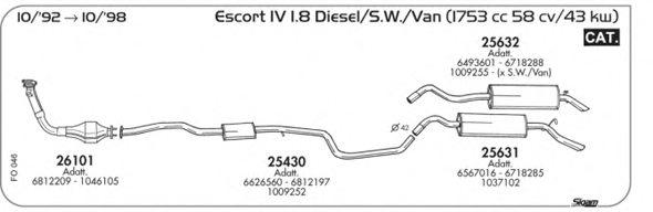 SIGAM FO046 Exhaust System